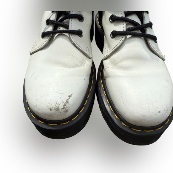 Dr. Martens Jadon White Leather Platform Boots – Women’s Size 9 US - Picture 2 of 9